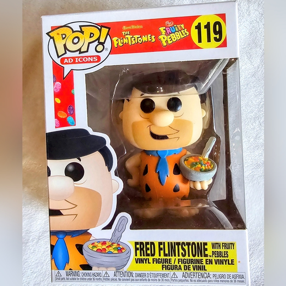 Funko POP Ad Icons Fred Flintstone with Fruity Pebbles Cereal 119 Vinyl Figure